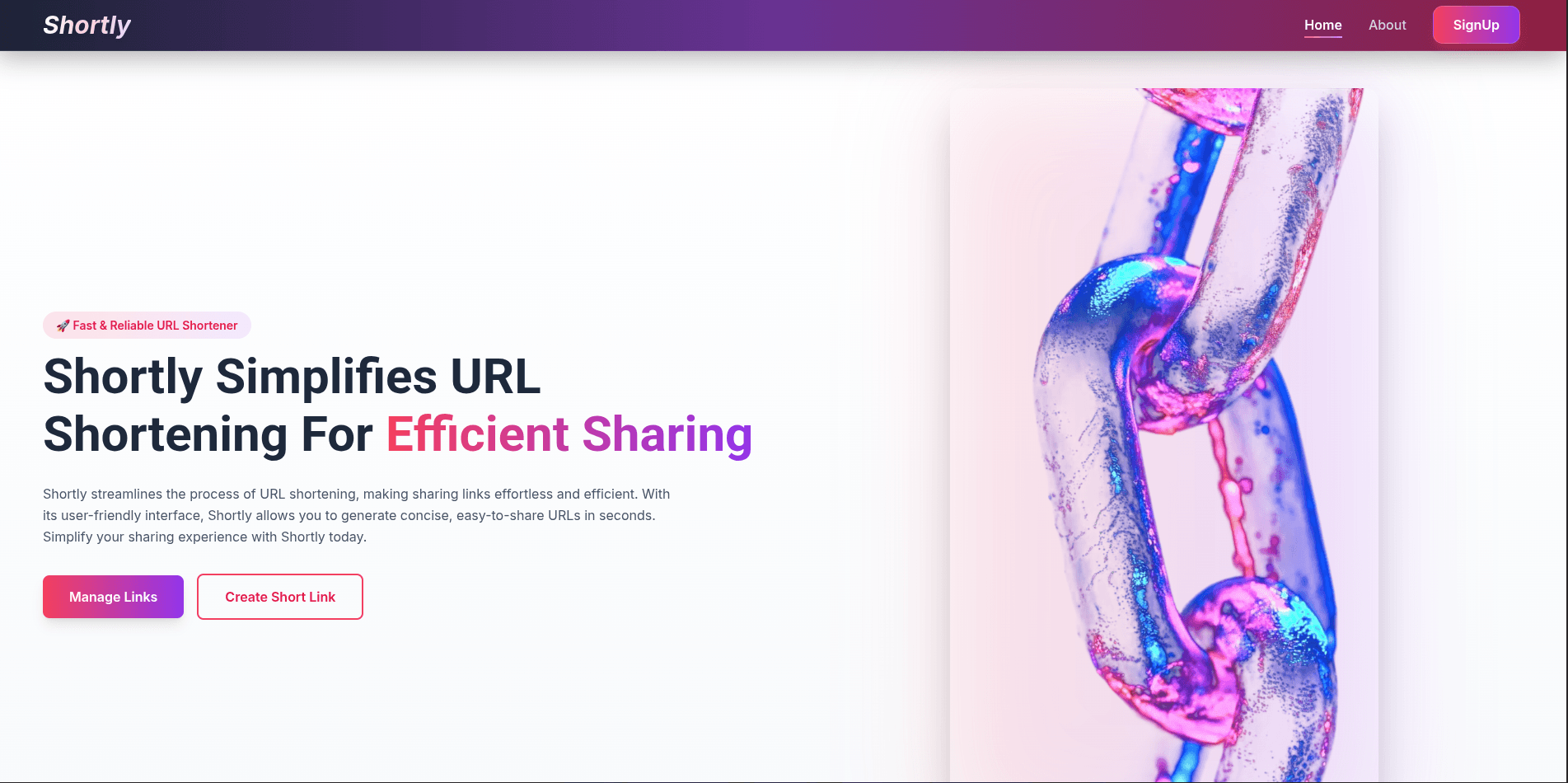 Shortly URL Shortener preview