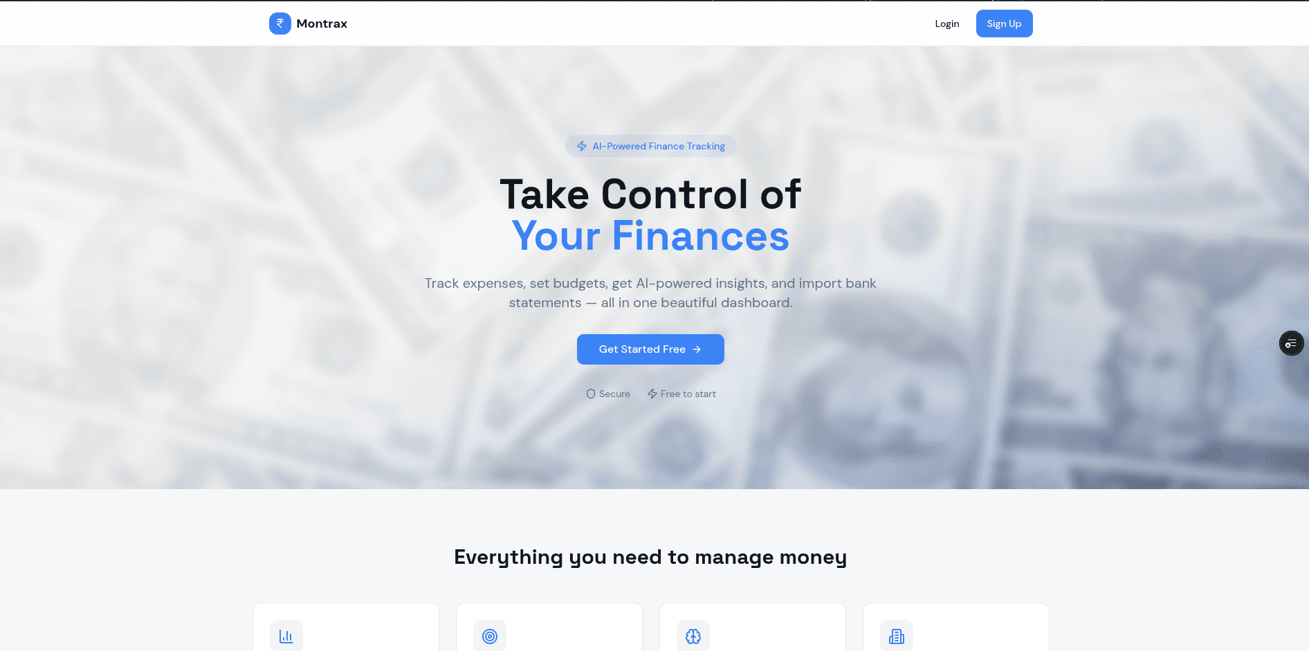 Montrax - Personal Finance Management Platform preview